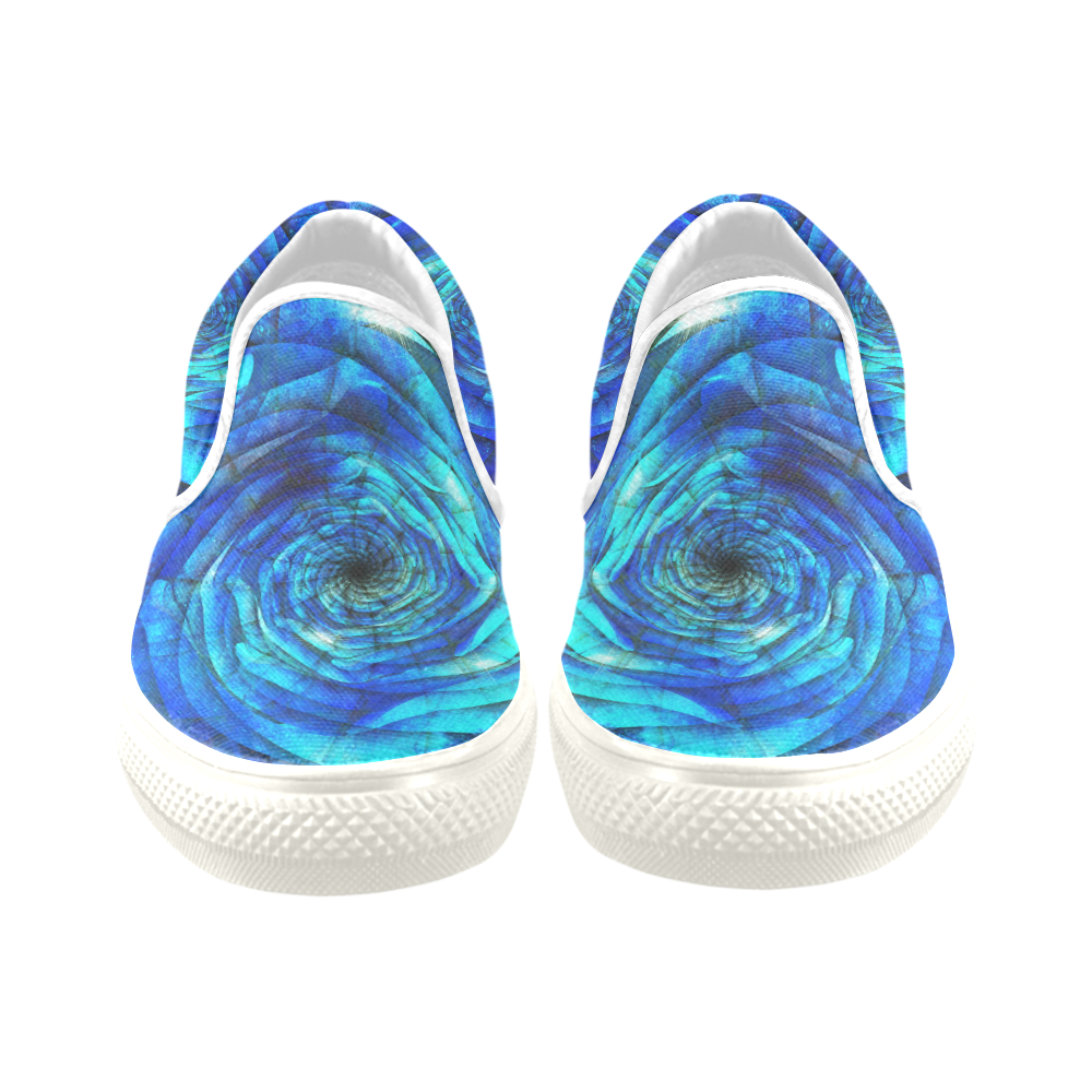 Galaxy Wormhole Spiral 3D - Jera Nour Men's Slip-on Canvas Shoes (Model 019)