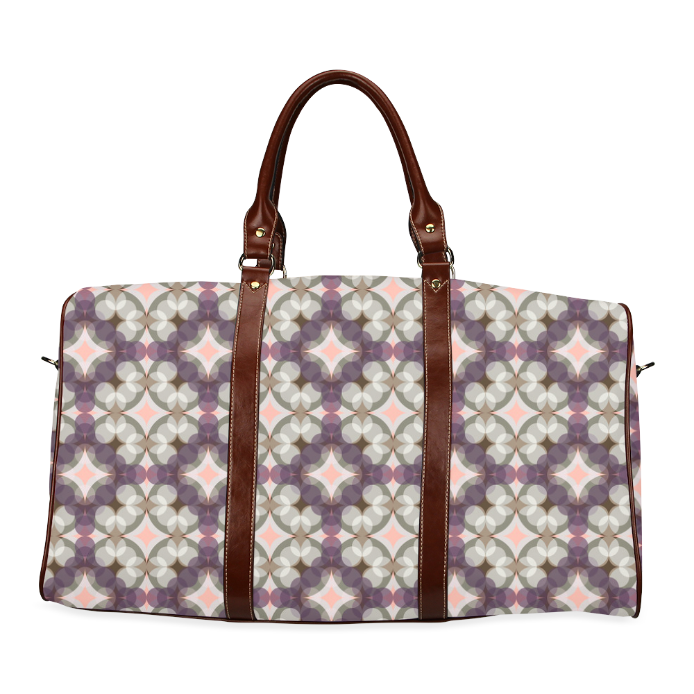 Violet Kaleidoscope Pattern Waterproof Travel Bag/Large (Model 1639)