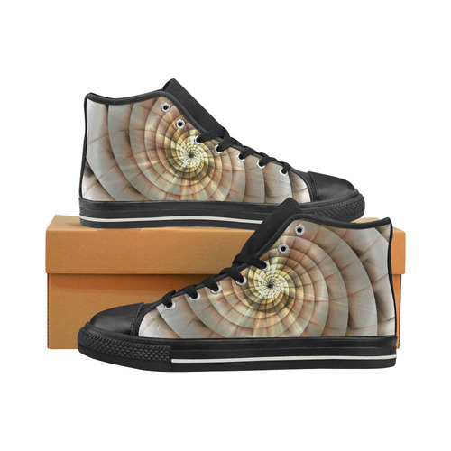 Spiral Eye 3D - Jera Nour Men’s Classic High Top Canvas Shoes (Model 017)