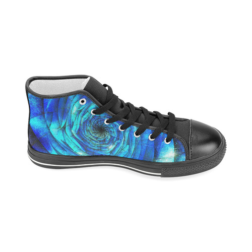 Galaxy Wormhole Spiral 3D - Jera Nour Men’s Classic High Top Canvas Shoes (Model 017)