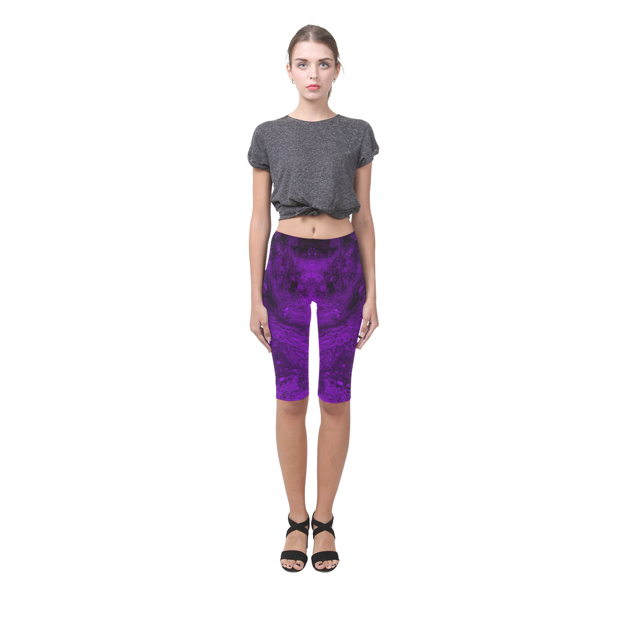 Secret Caves - Violet Hestia Cropped Leggings (Model L03)