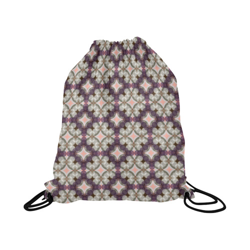 Violet Kaleidoscope Pattern Large Drawstring Bag Model 1604 (Twin Sides)  16.5"(W) * 19.3"(H)