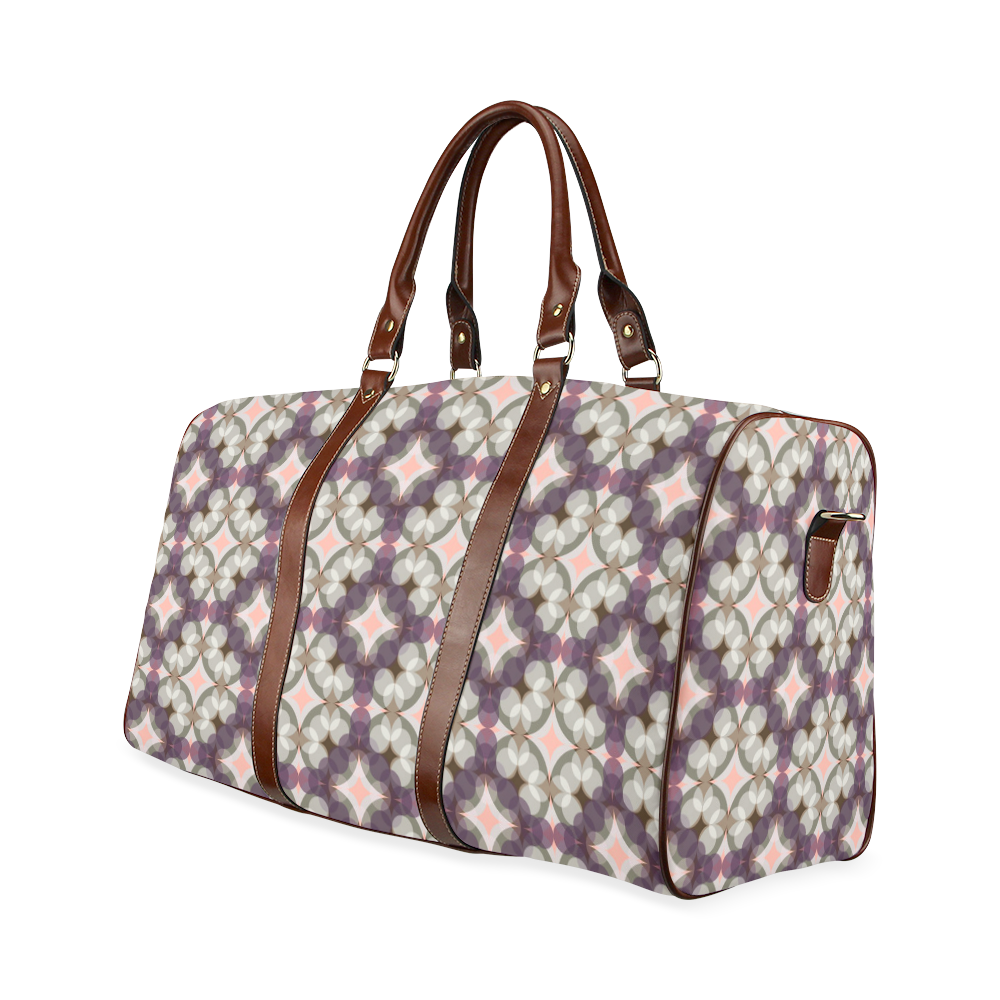 Violet Kaleidoscope Pattern Waterproof Travel Bag/Large (Model 1639)