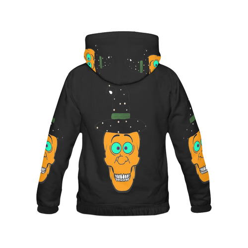 Pumkin Skully by Popart Lover All Over Print Hoodie for Women (USA Size) (Model H13)