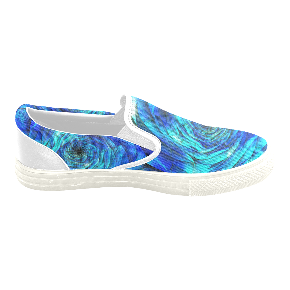 Galaxy Wormhole Spiral 3D - Jera Nour Men's Slip-on Canvas Shoes (Model 019)