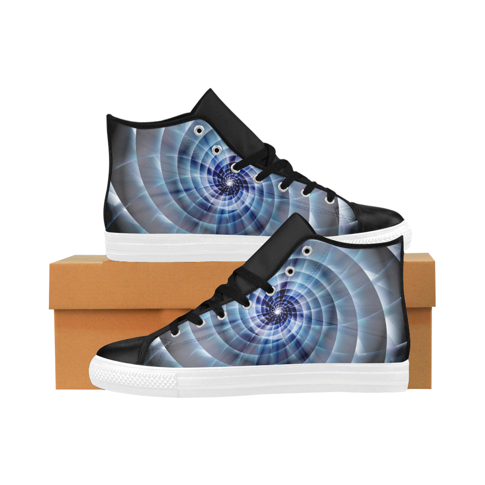 Spiral Eye 3D - Jera Nour Aquila High Top Microfiber Leather Men's Shoes (Model 032)