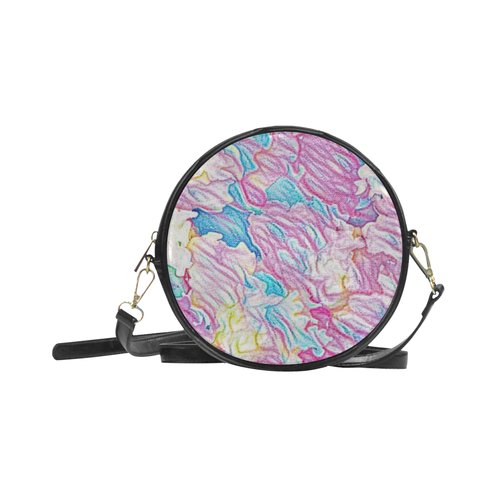 Flower Colors Abtract Round Sling Bag (Model 1647)