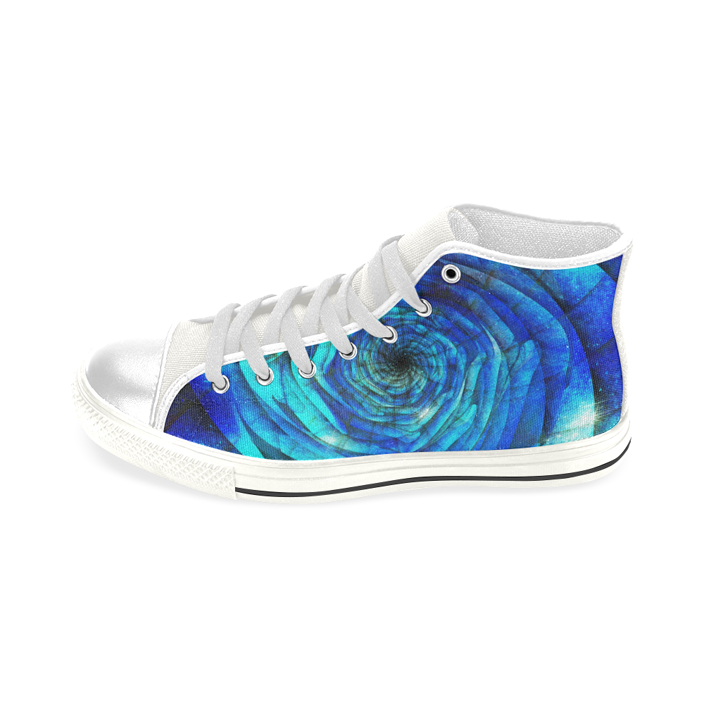 Galaxy Wormhole Spiral 3D - Jera Nour Men’s Classic High Top Canvas Shoes (Model 017)