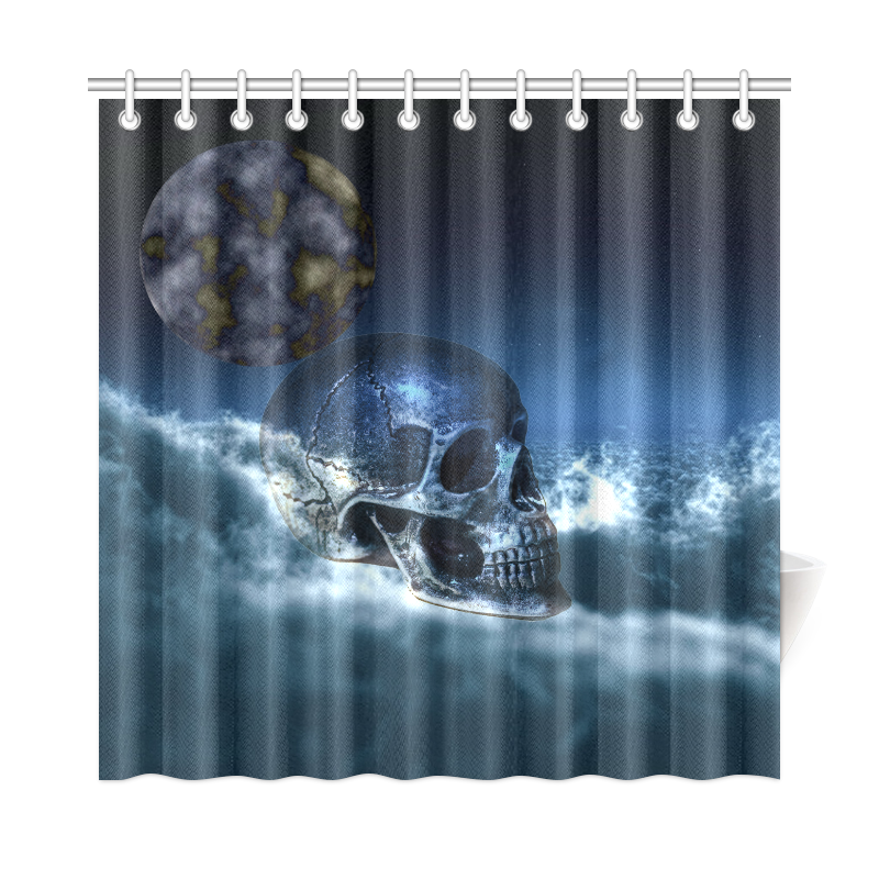 Skull and Moon Shower Curtain 72"x72"