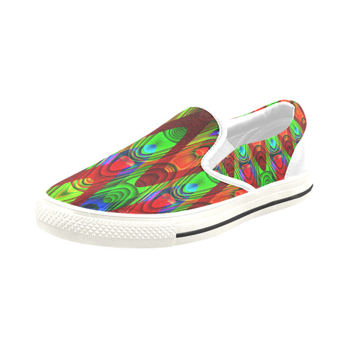 2D Wave #1B - Jera Nour Men's Slip-on Canvas Shoes (Model 019)