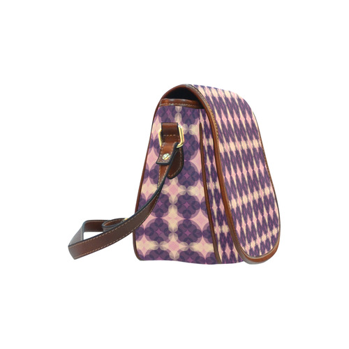 Purple Kaleidoscope Pattern Saddle Bag/Small (Model 1649) Full Customization