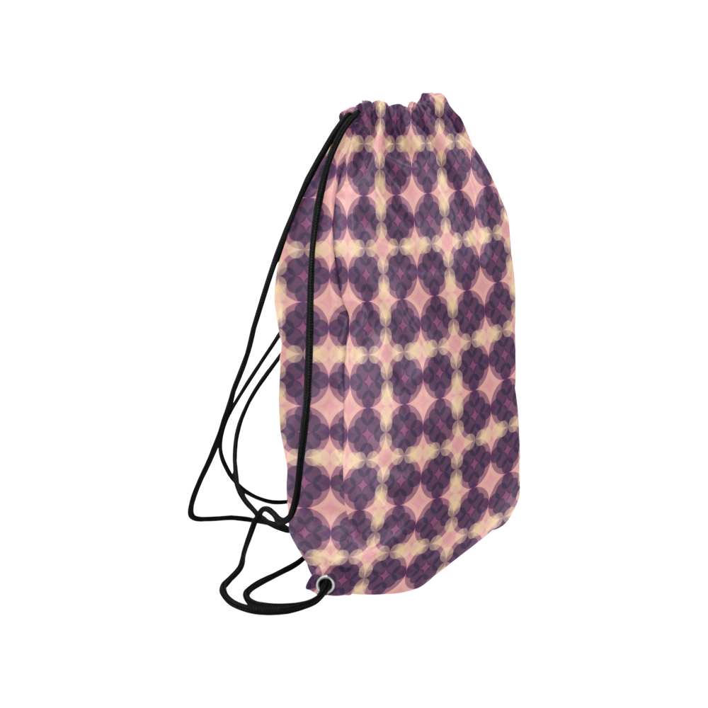 Purple Kaleidoscope Pattern Small Drawstring Bag Model 1604 (Twin Sides) 11"(W) * 17.7"(H)