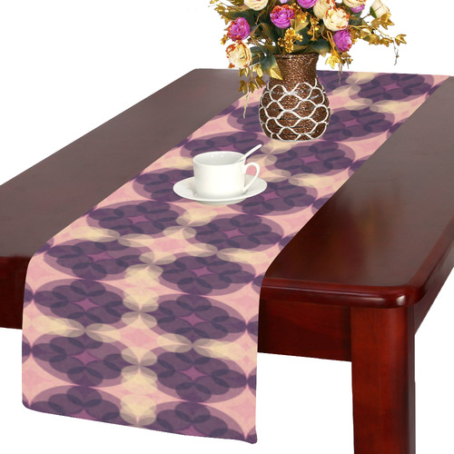Purple Kaleidoscope Pattern Table Runner 14x72 inch