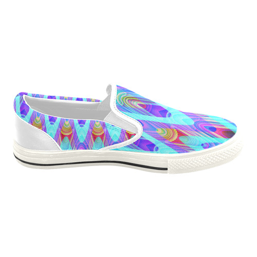 2D Wave #1A - Jera Nour Men's Unusual Slip-on Canvas Shoes (Model 019)