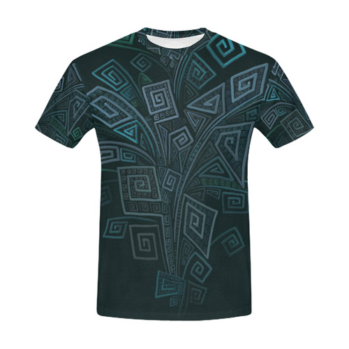 3D Psychedelic Abstract Square Spirals Explosion All Over Print T-Shirt for Men (USA Size) (Model T40)