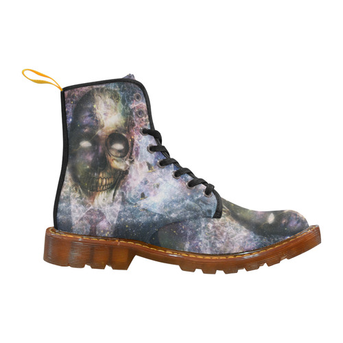 Psychedelic Skull and Galaxy Martin Boots For Women Model 1203H