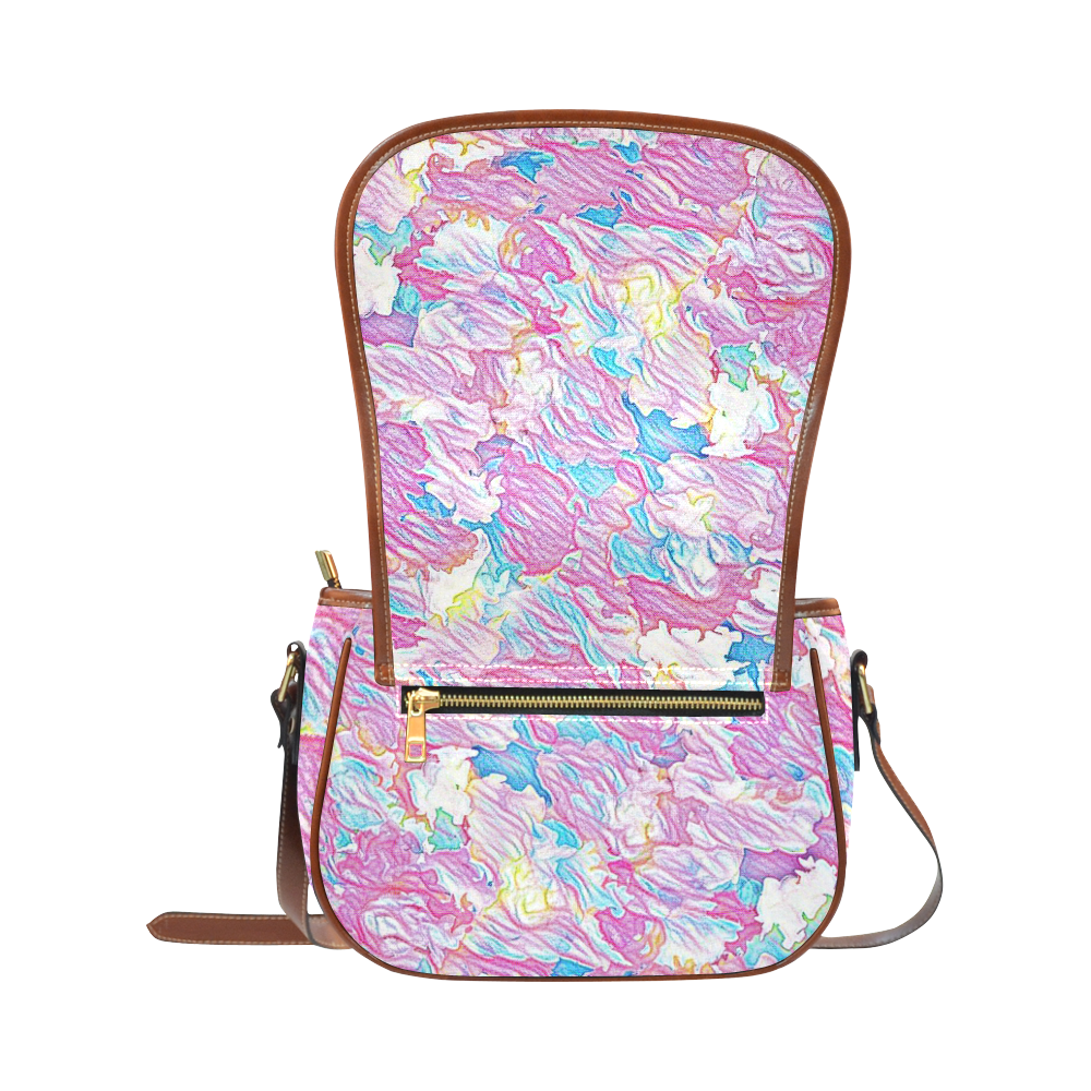 Flower Colors Abtract Saddle Bag/Small (Model 1649) Full Customization