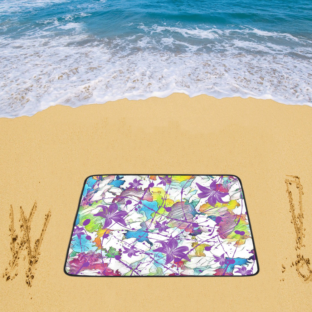 Lilac Lillis Abtract Splash Beach Mat 78"x 60"