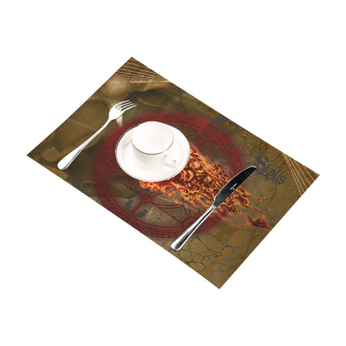 Awesome, creepy flyings skulls Placemat 12’’ x 18’’ (Set of 2)