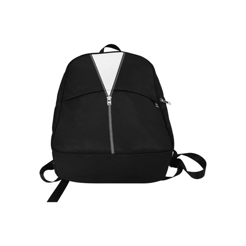 ZIPPER White Grey and Black Background Fabric Backpack for Adult (Model 1659)