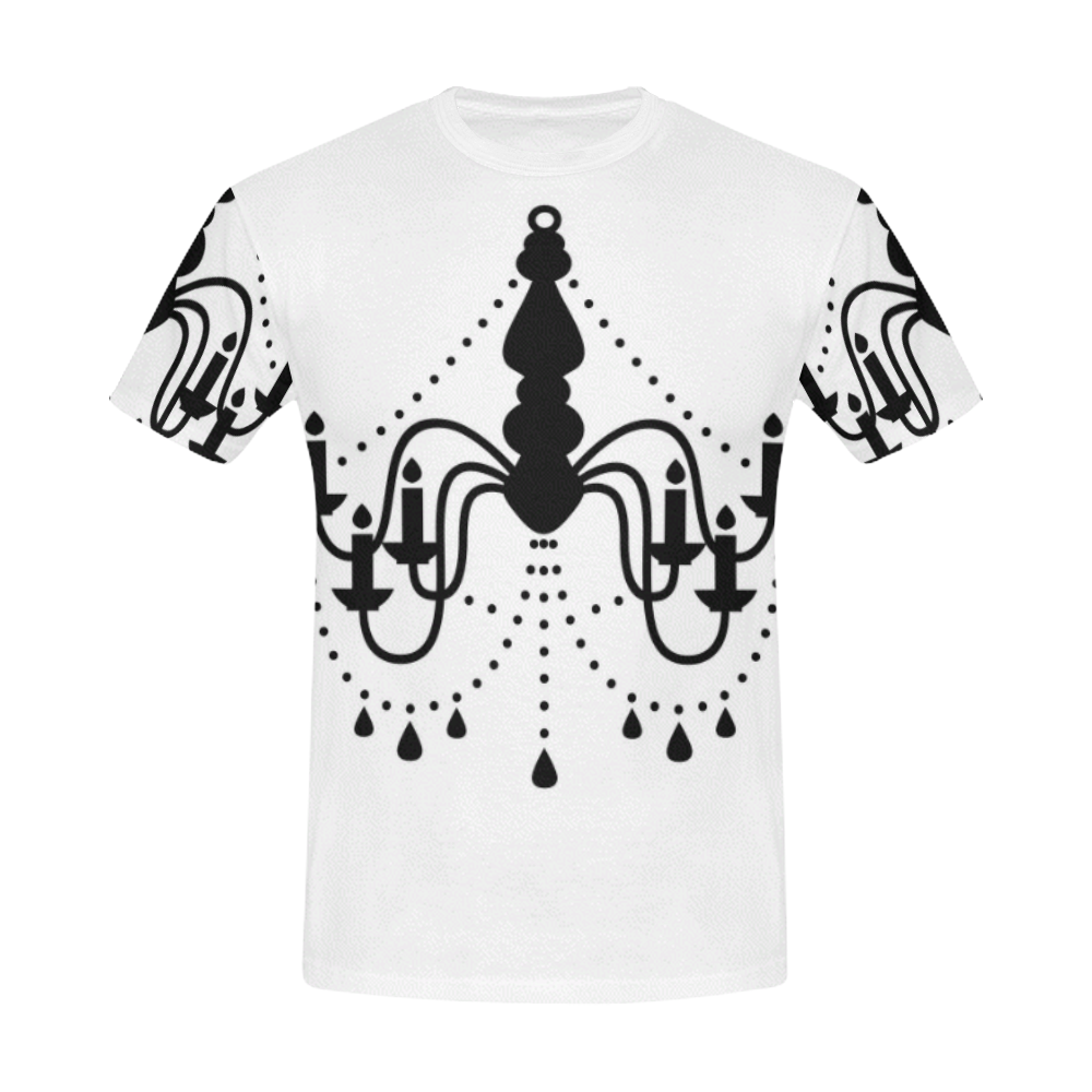 DESIGNERS T-SHIRT Black chandelier All Over Print T-Shirt for Men (USA Size) (Model T40)