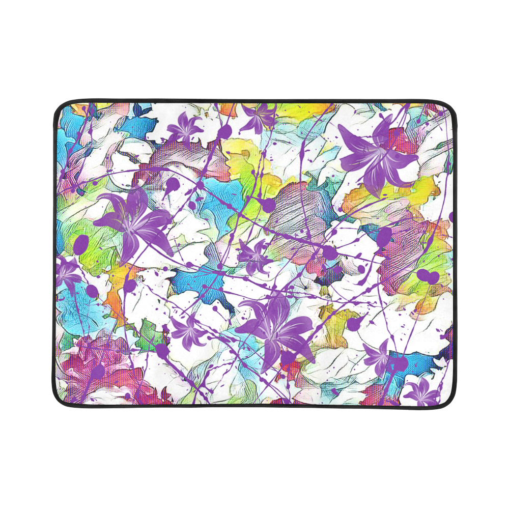 Lilac Lillis Abtract Splash Beach Mat 78"x 60"