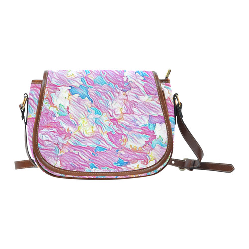 Flower Colors Abtract Saddle Bag/Small (Model 1649) Full Customization