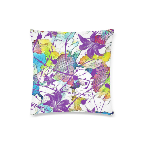 Lilac Lillis Abtract Splash Custom Zippered Pillow Case 16"x16"(Twin Sides)