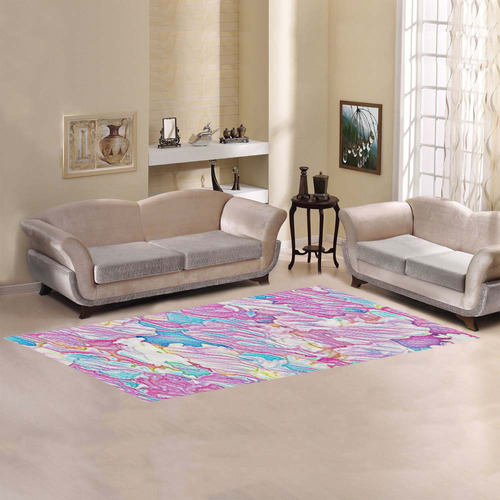 Flower Colors Abtract Area Rug 9'6''x3'3''