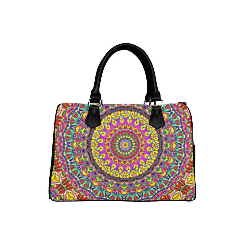Oriental Watercolor Mandala multicolored h Boston Handbag (Model 1621)