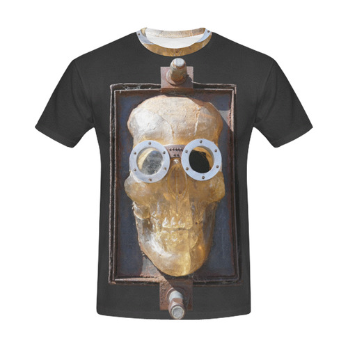 Steampunk Skull Photo All Over Print T-Shirt for Men (USA Size) (Model T40)