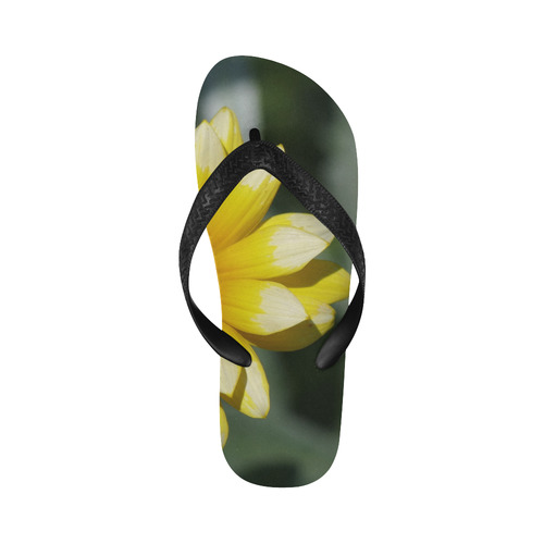 Yellow Flower, floral photo Flip Flops for Men/Women (Model 040)