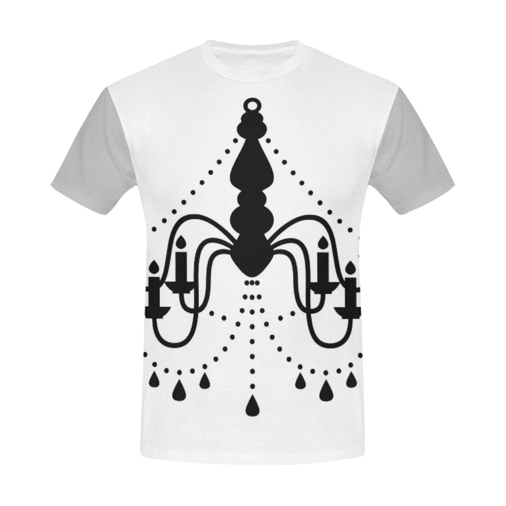Designers t-shirt chandelier black white All Over Print T-Shirt for Men (USA Size) (Model T40)