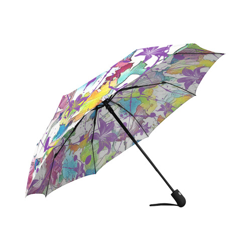 Lilac Lillis Abtract Splash Auto-Foldable Umbrella (Model U04)