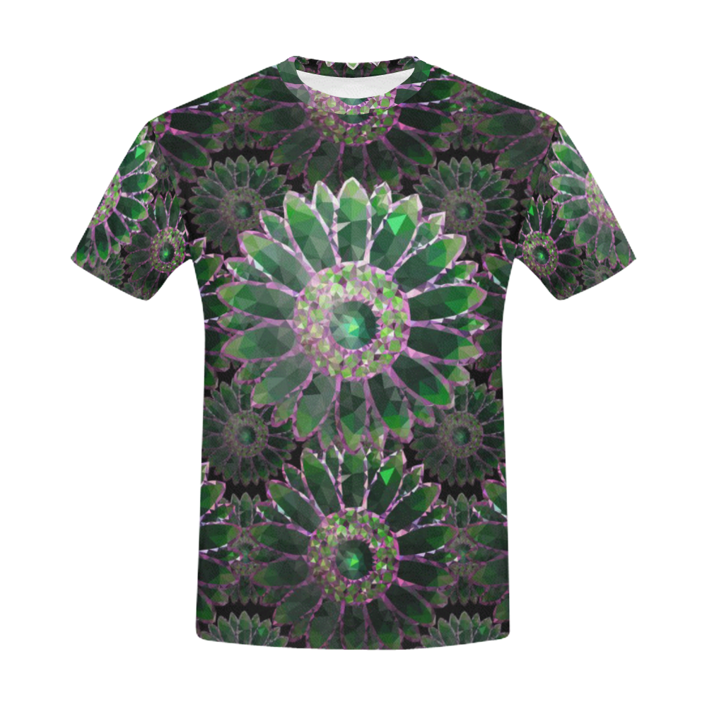 Mosaic Flower Pattern All Over Print T-Shirt for Men (USA Size) (Model T40)