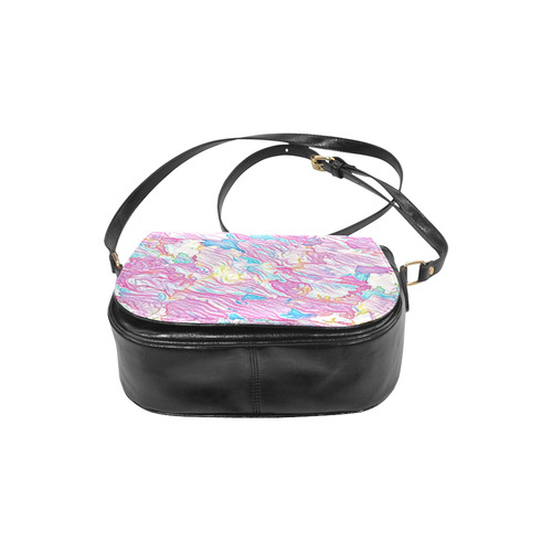 Flower Colors Abtract Classic Saddle Bag/Small (Model 1648)