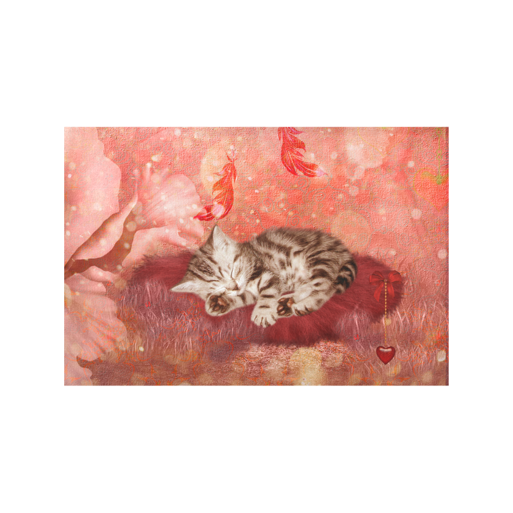 Sweet little sleeping kitten Placemat 12’’ x 18’’ (Set of 6)