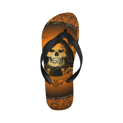 Awesome creepy skull Flip Flops for Men/Women (Model 040)