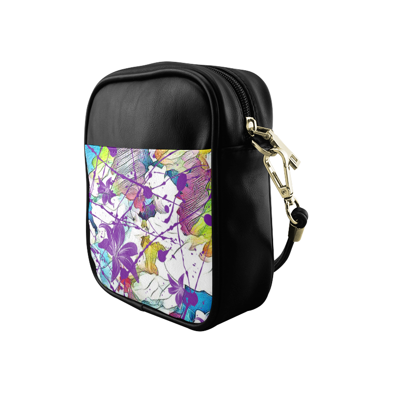 Lilac Lillis Abtract Splash Sling Bag (Model 1627)