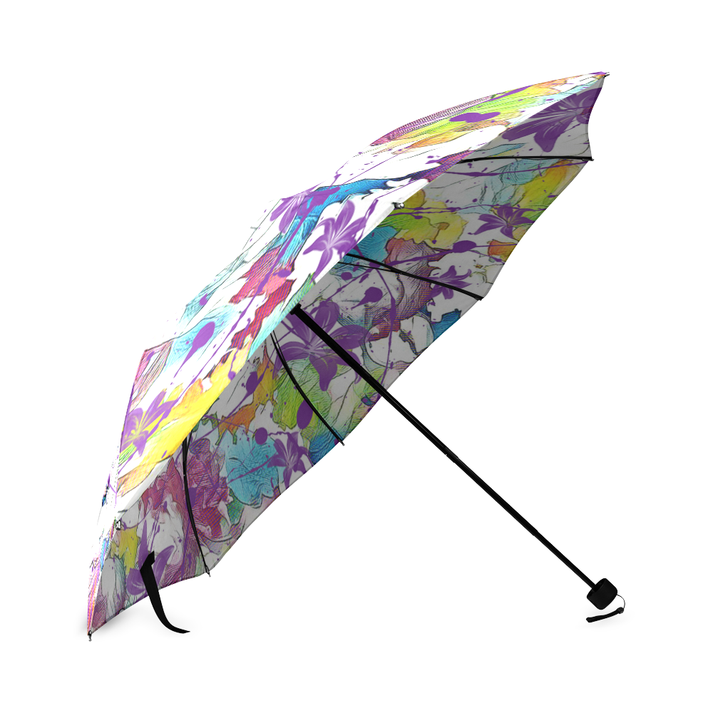 Lilac Lillis Abtract Splash Foldable Umbrella (Model U01)