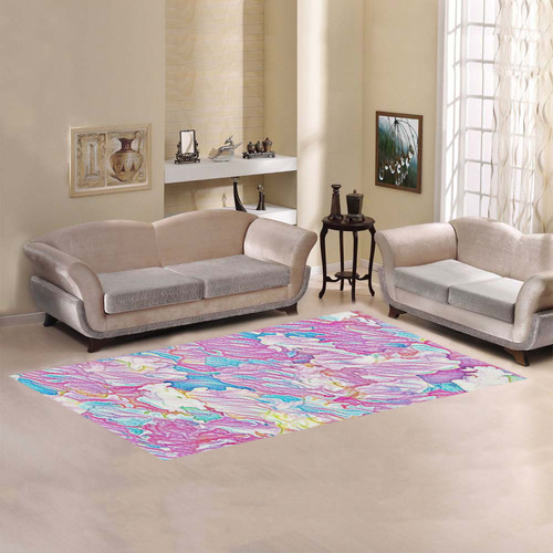 Flower Colors Abtract Area Rug 7'x3'3''