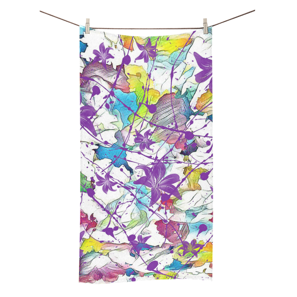 Lilac Lillis Abtract Splash Bath Towel 30"x56"