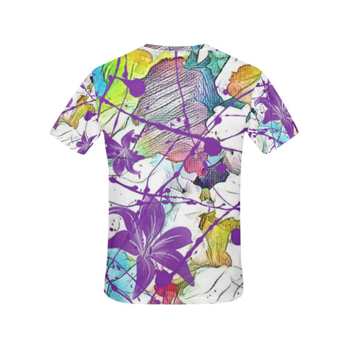 Lilac Lillis Abtract Splash All Over Print T-Shirt for Women (USA Size) (Model T40)