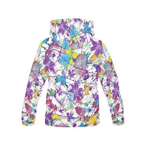 Lilac Lillis Abtract Splash All Over Print Hoodie for Women (USA Size) (Model H13)