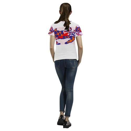 CRABBY CHICK All Over Print T-Shirt for Women (USA Size) (Model T40)