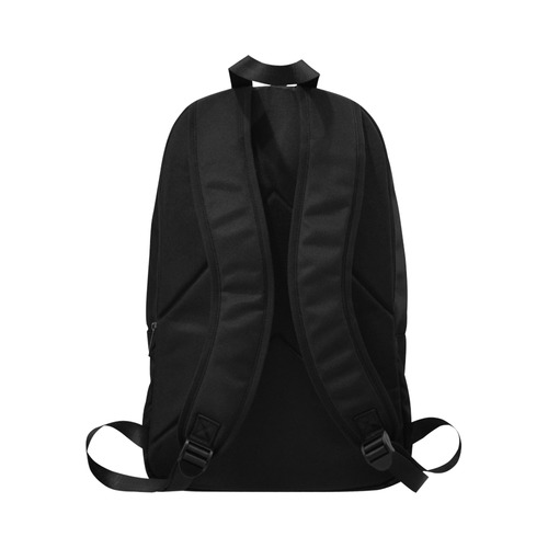 ZIPPER metal gold Black Background Fabric Backpack for Adult (Model 1659)