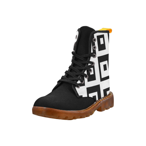 Black & White Cubes Martin Boots For Men Model 1203H