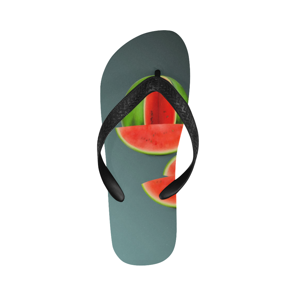 Watercolor Watermelon, red green and sweet Flip Flops for Men/Women (Model 040)