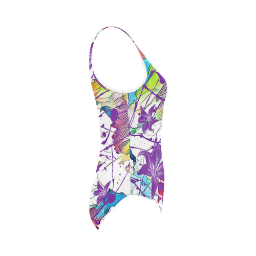 Lilac Lillis Abtract Splash Vest One Piece Swimsuit (Model S04)