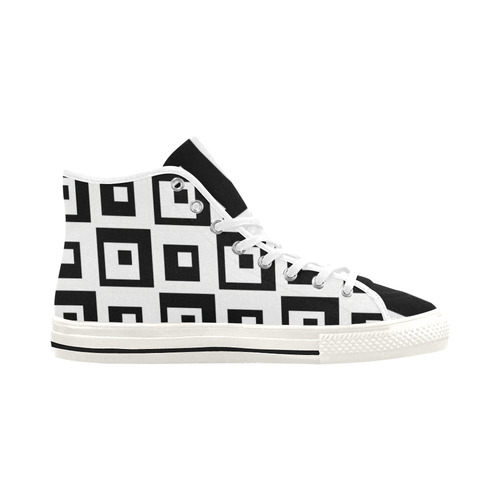 Black & White Cubes Vancouver H Women's Canvas Shoes (1013-1)